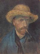 Self-Portrait with Straw Hat and Pipe (nn04) Vincent Van Gogh